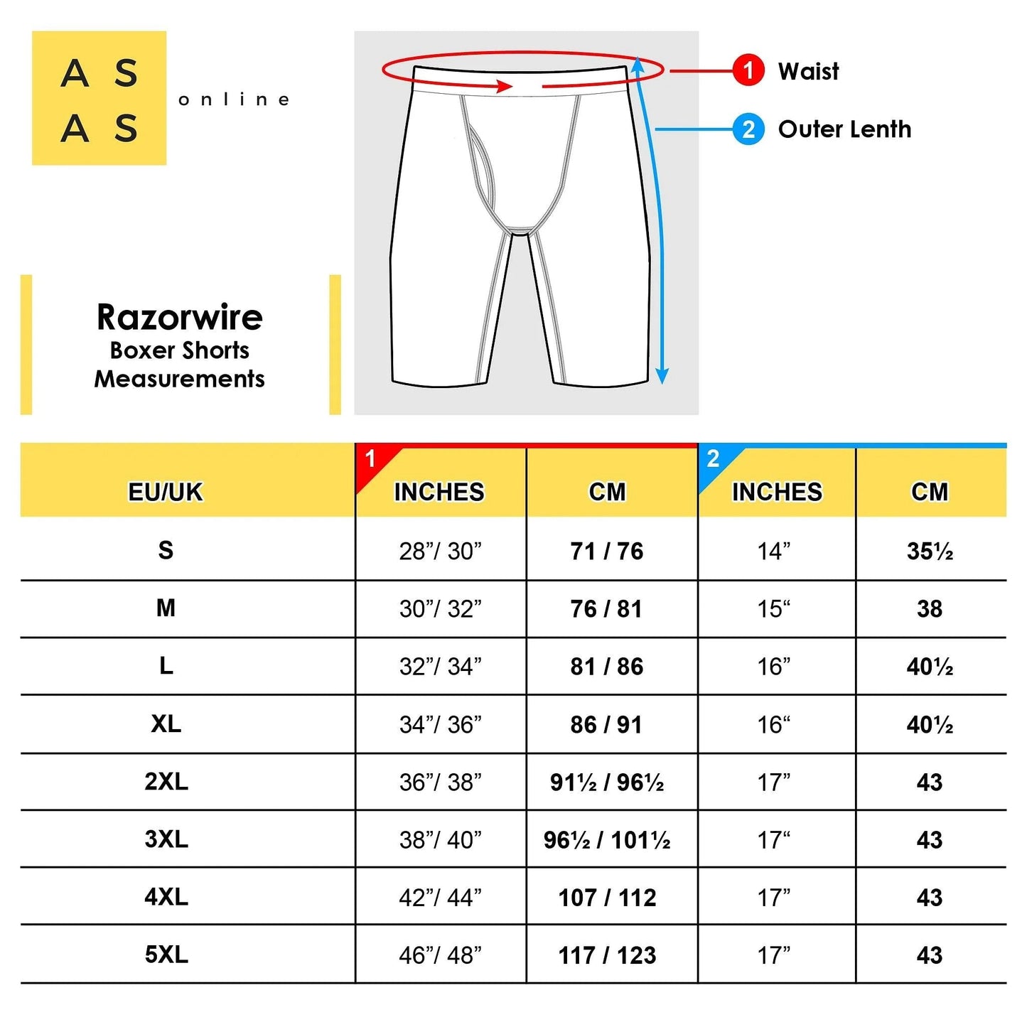 RAZOR WIRE 6 Pack Men's Boxer Shorts Brief Long Leg Anti Chafing Underwear King Plus S-5XL ASASonline