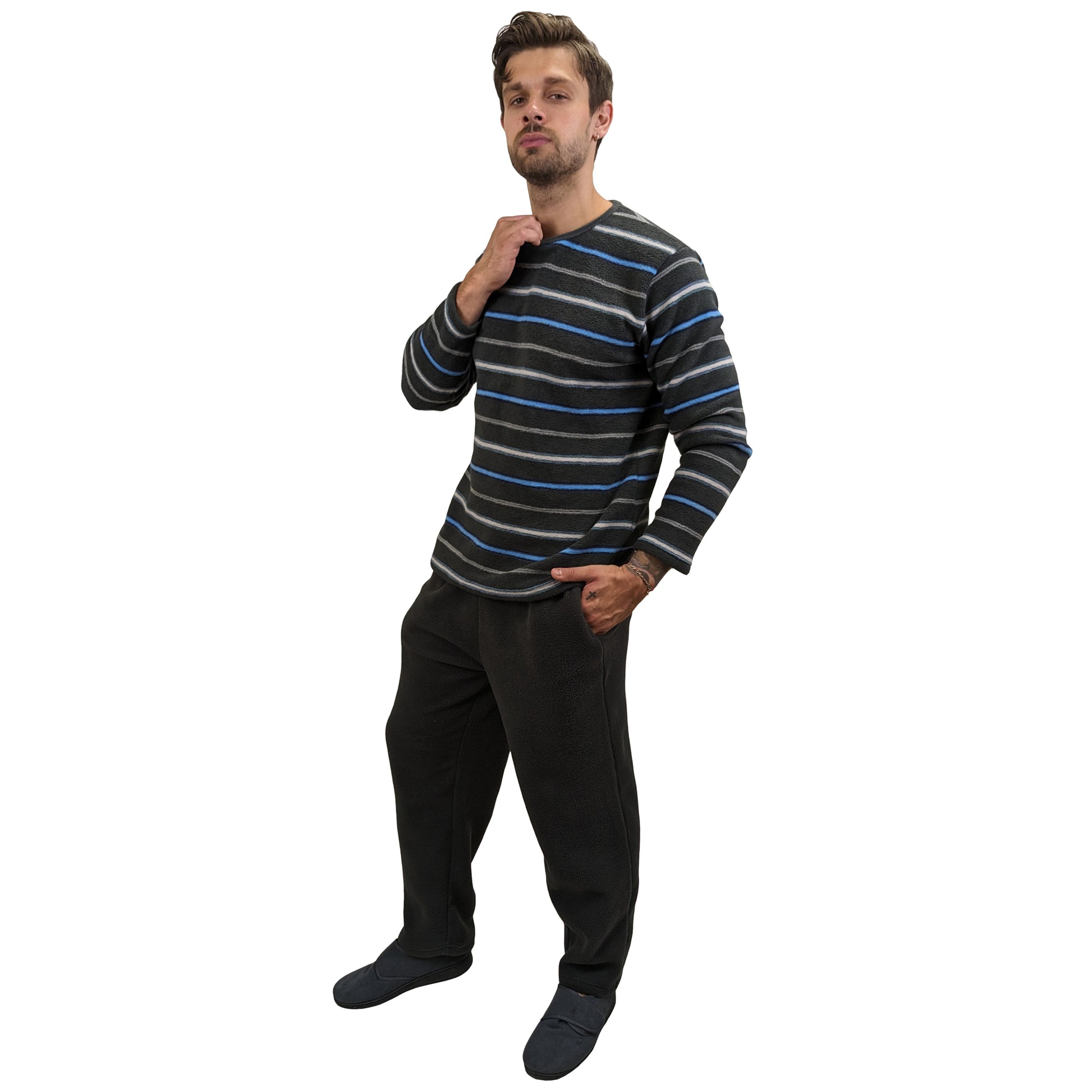 Courage Warm Fleece Mens Pyjamas/Loungewear Set Sleepwear & Loungewear ASASonline