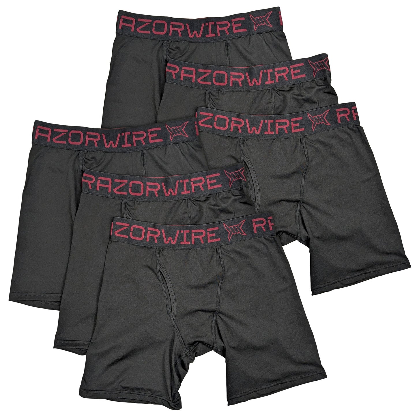RAZOR WIRE 6 Pack Men's Boxer Shorts Brief Long Leg Anti Chafing Underwear King Plus S-5XL ASASonline
