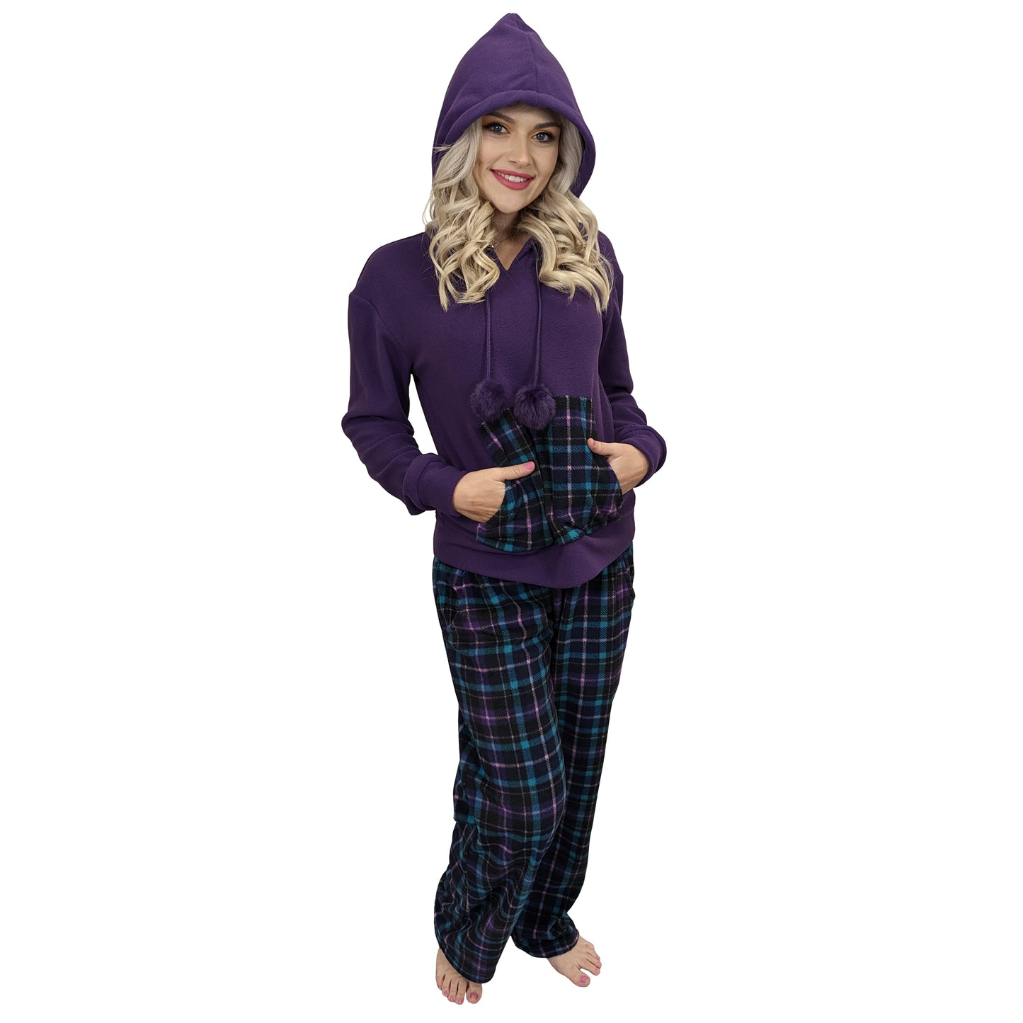 Briony Hooded Fleece Womens Pyjamas/Loungewear Set Purple Sleepwear & Loungewear ASASonline