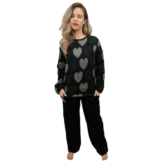 Carme Fleece Womens Pyjamas/Loungewear Set Black Sleepwear & Loungewear ASASonline