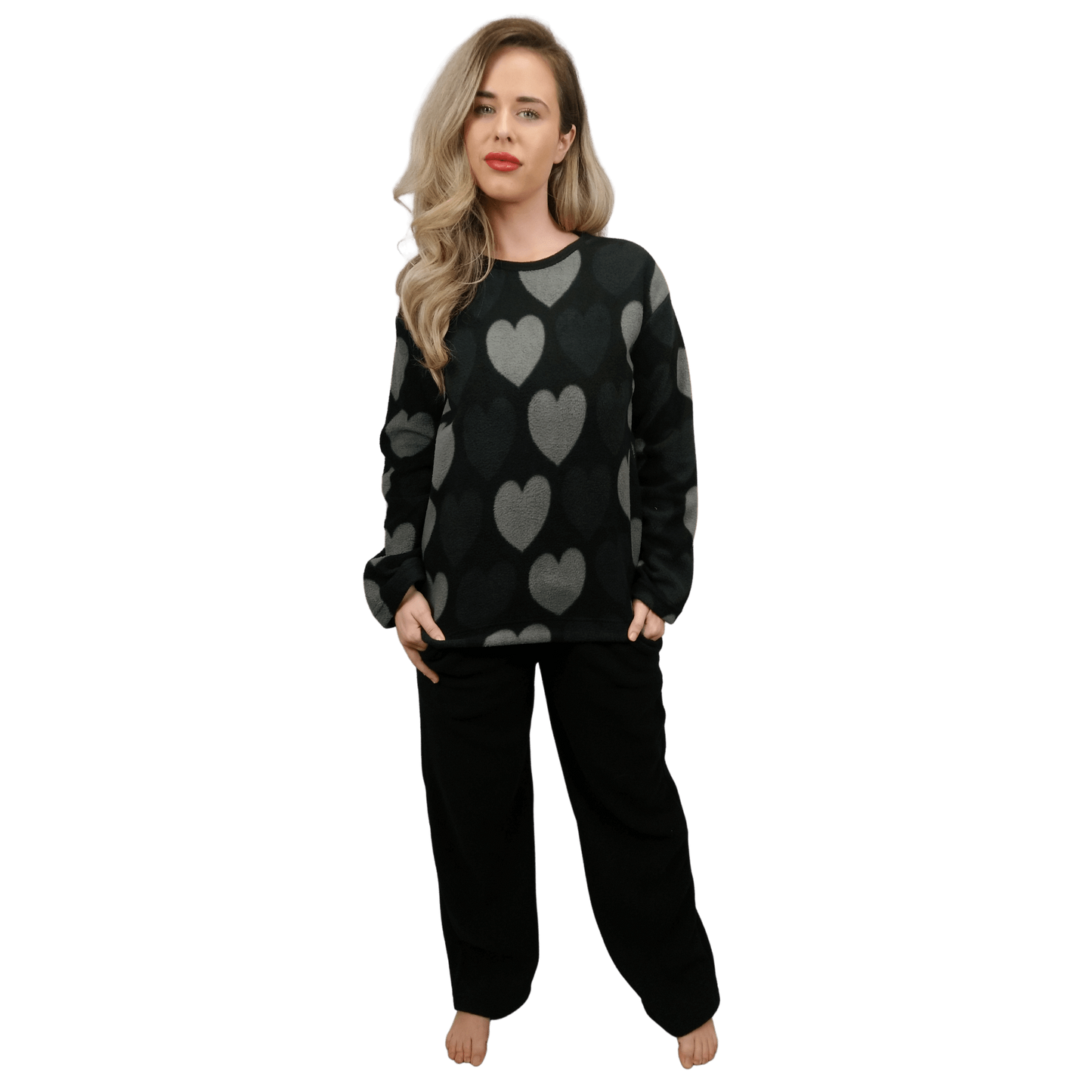 Carme Fleece Womens Pyjamas/Loungewear Set Black Sleepwear & Loungewear ASASonline