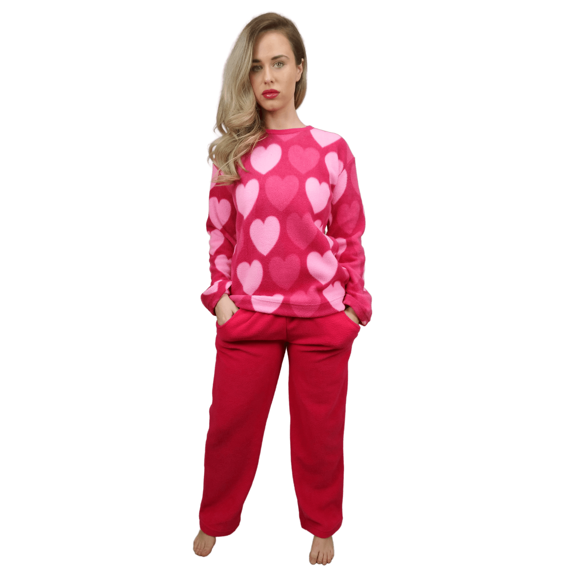 Carme Fleece Womens Pyjamas/Loungewear Set Pink Sleepwear & Loungewear ASASonline