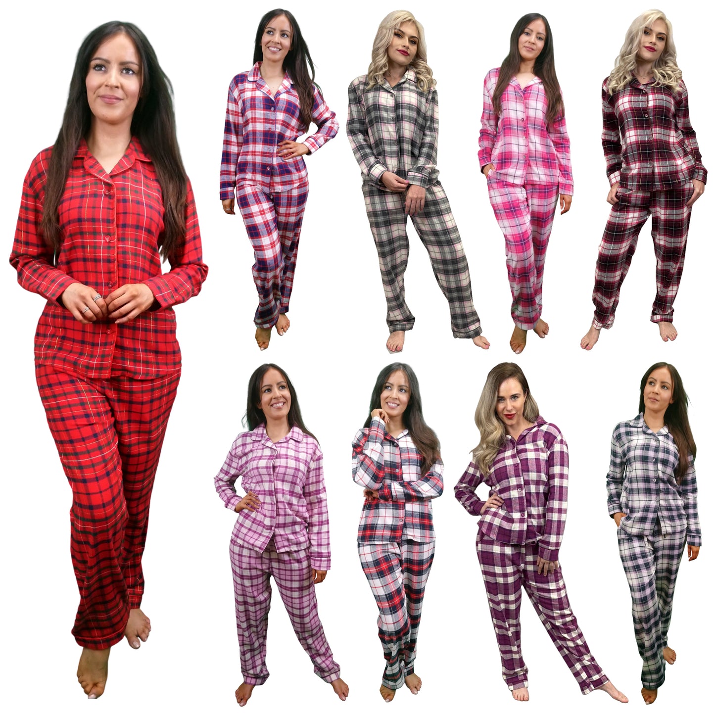 Astraea Womens Check Flannel Pyjamas Sets Sleepwear & Loungewear ASASonline