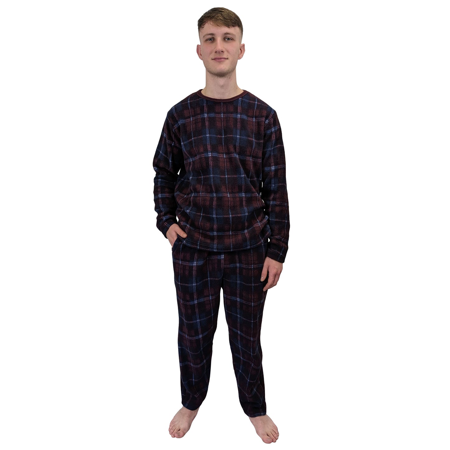 Maximus Fleece Mens Pyjamas/Loungewear Set Burgundy Sleepwear & Loungewear ASASonline