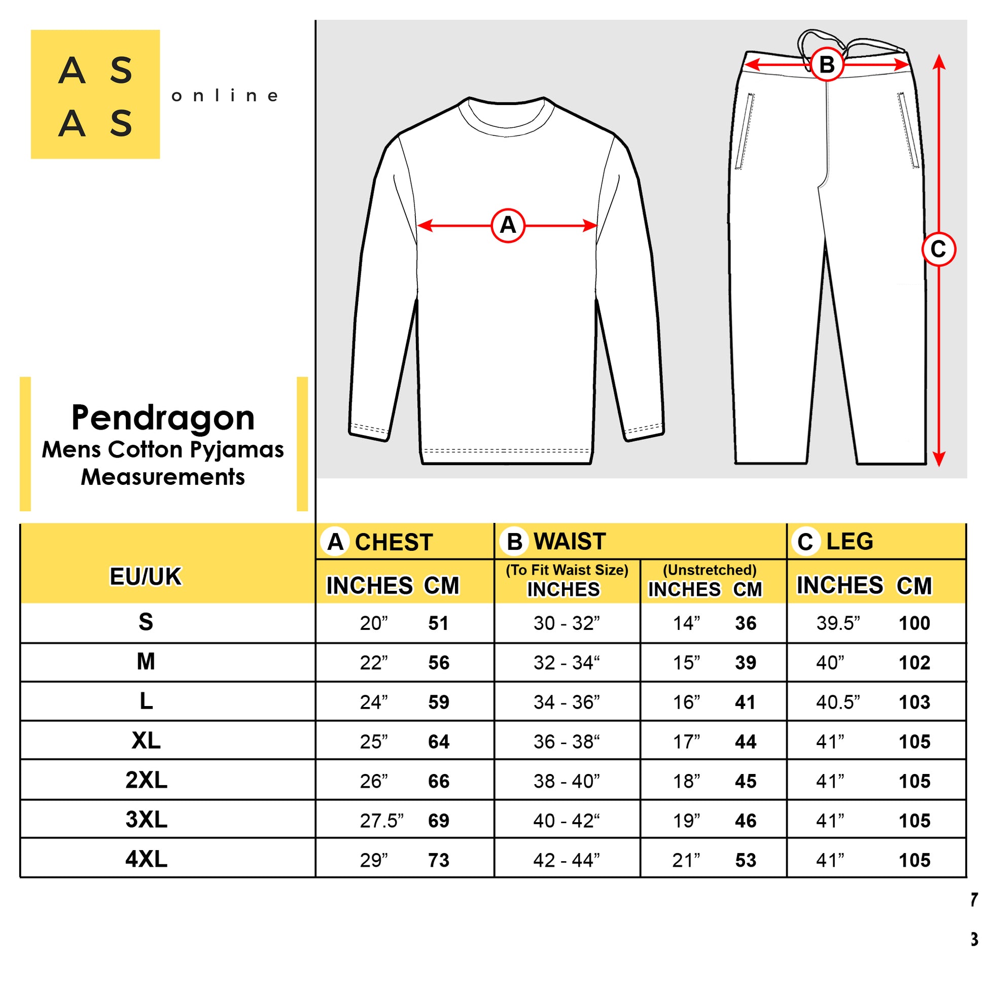 PENDRAGON Mens Pyjamas/Loungewear Sets Sleepwear & Loungewear ASASonline