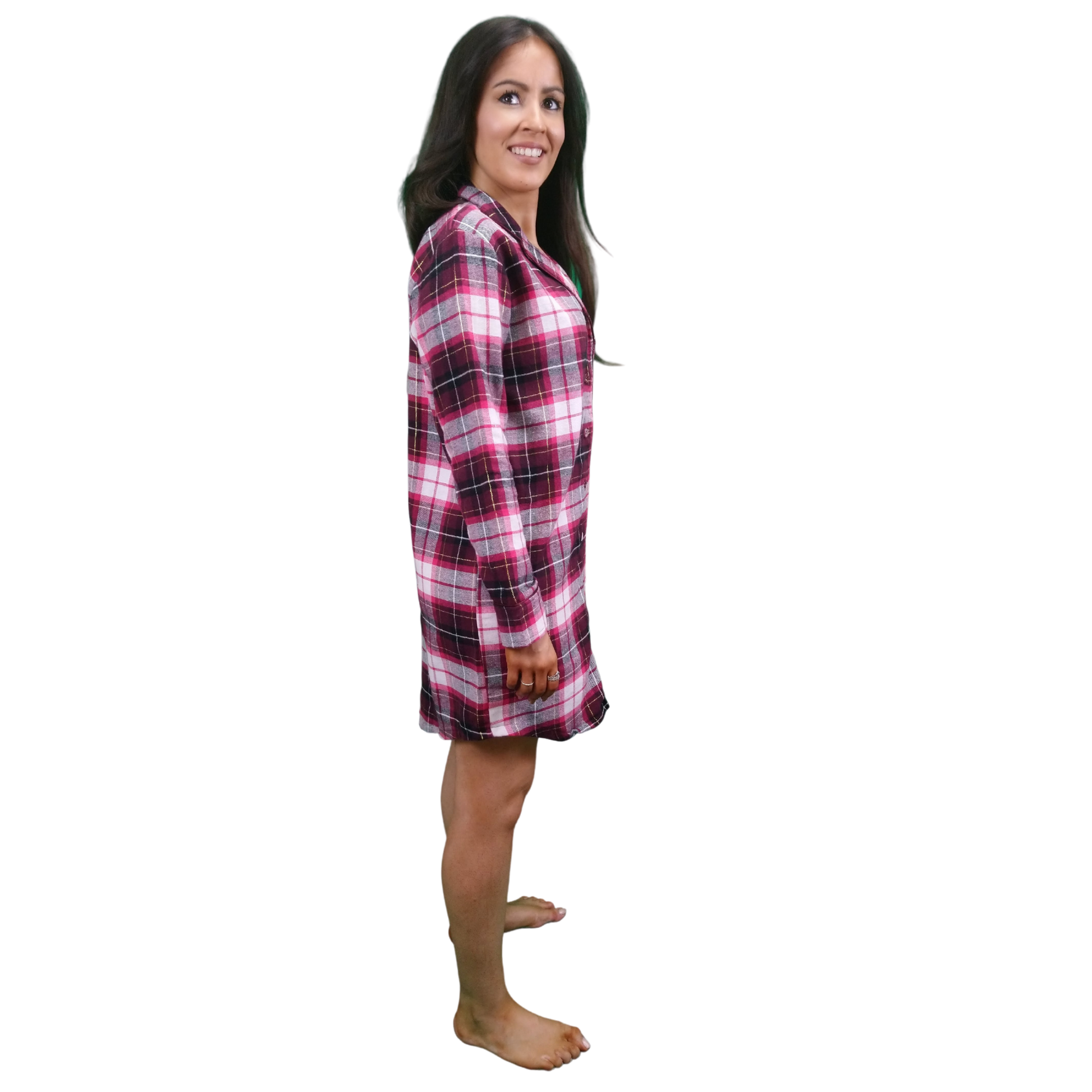 Gaia Women's Check Flannel Nightshirt Sleepwear & Loungewear ASASonline