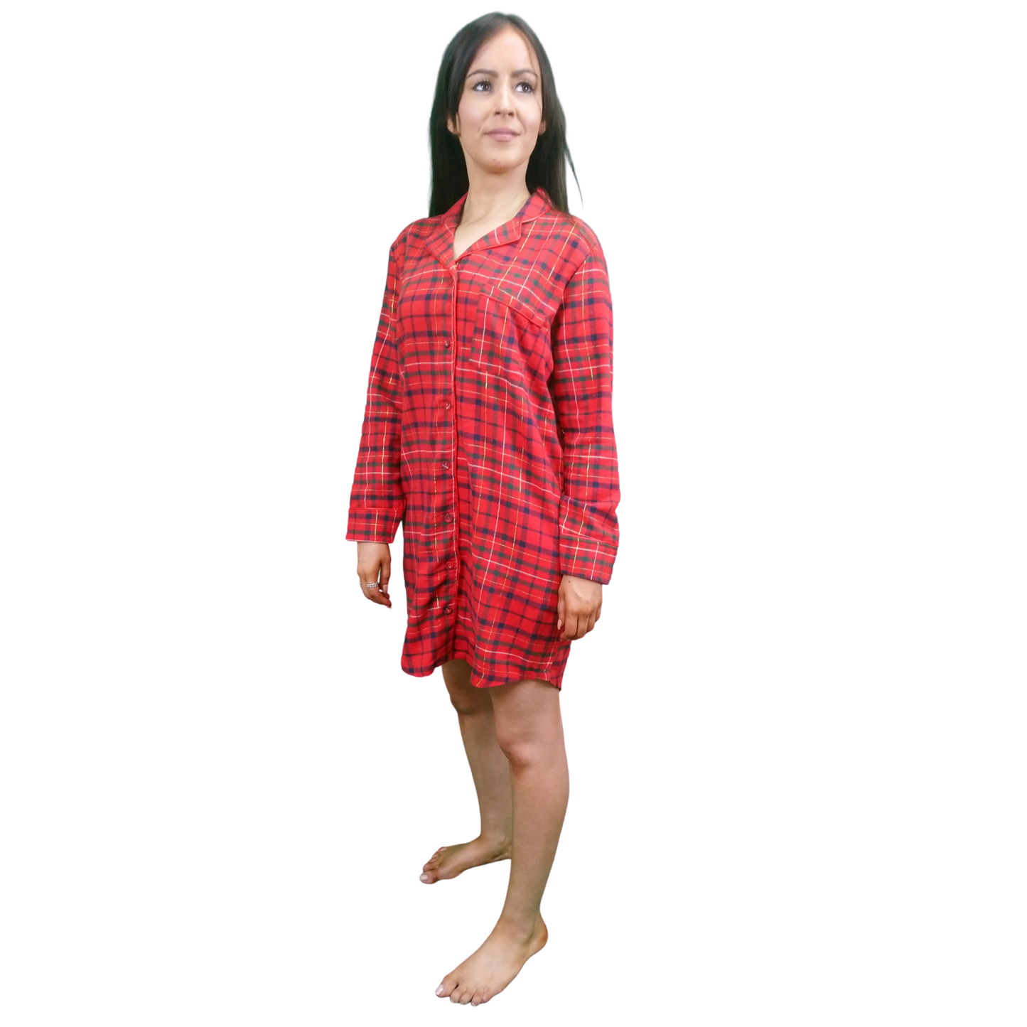 Gaia Women's Check Flannel Nightshirt Sleepwear & Loungewear ASASonline