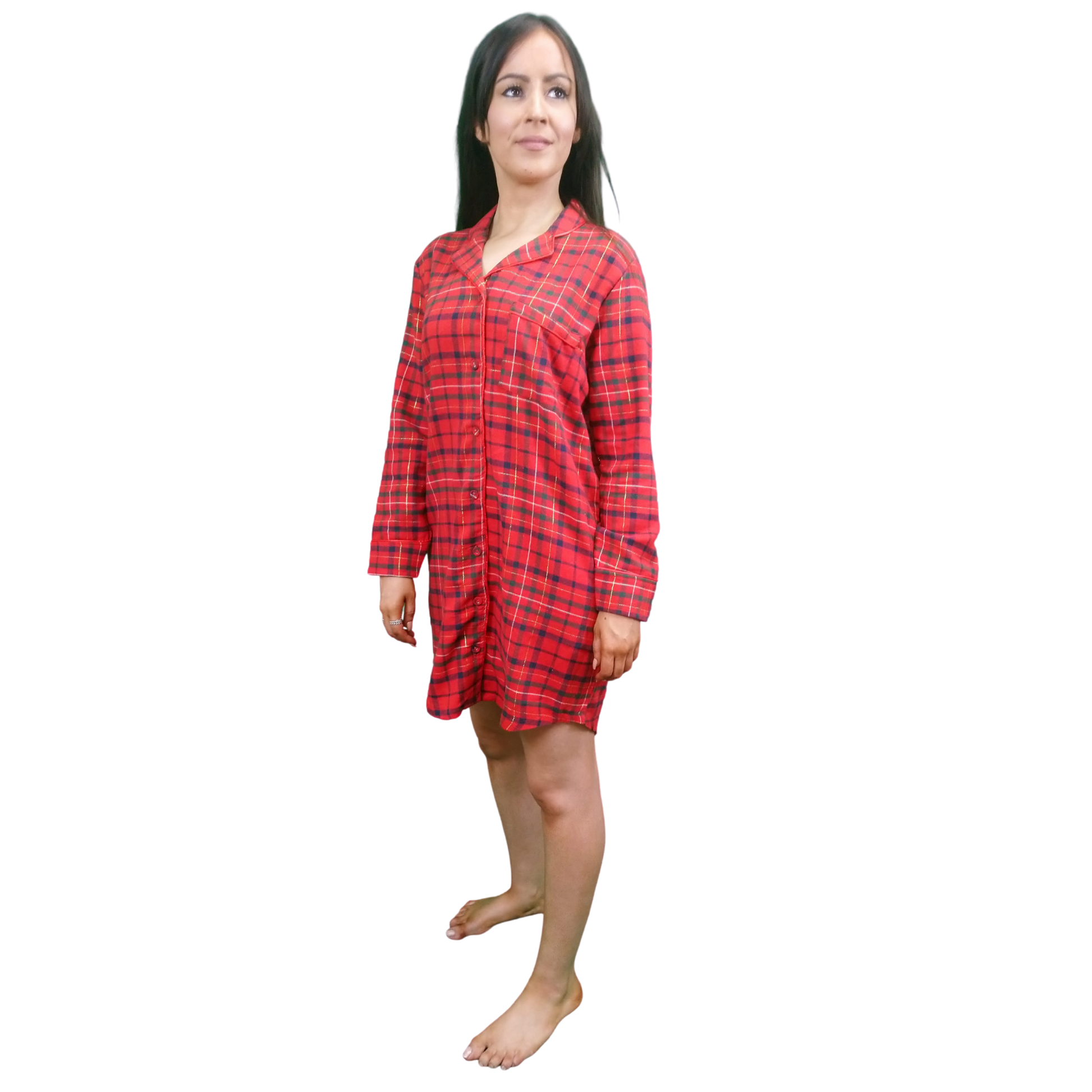 Gaia Women's Check Flannel Nightshirt Sleepwear & Loungewear ASASonline