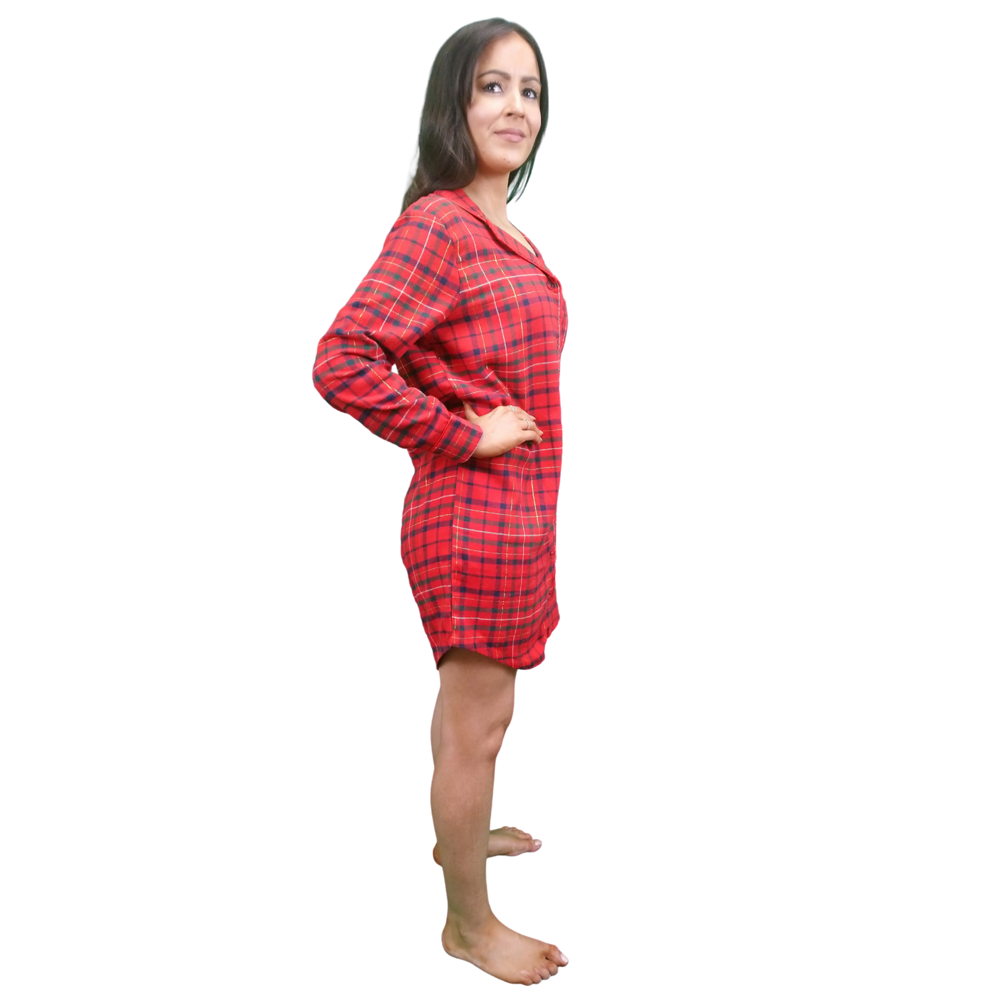 Gaia Women's Check Flannel Nightshirt Sleepwear & Loungewear ASASonline