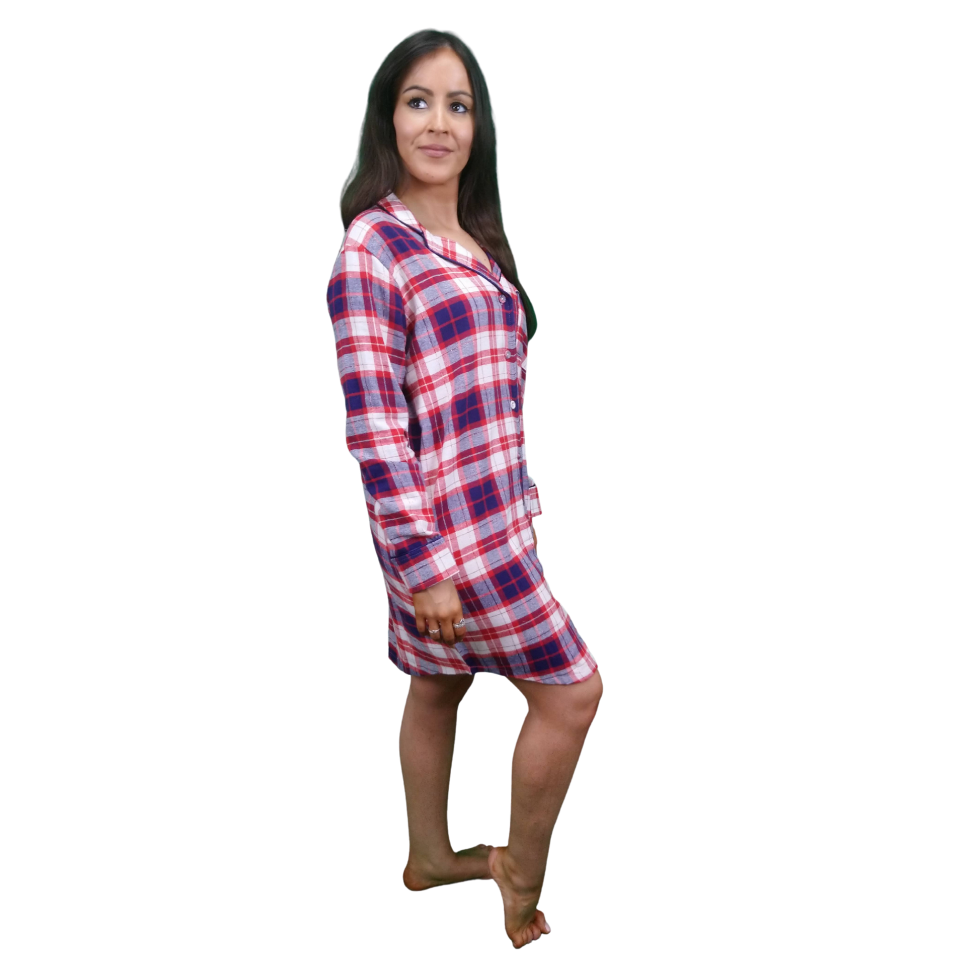 Gaia Women's Check Flannel Nightshirt Sleepwear & Loungewear ASASonline