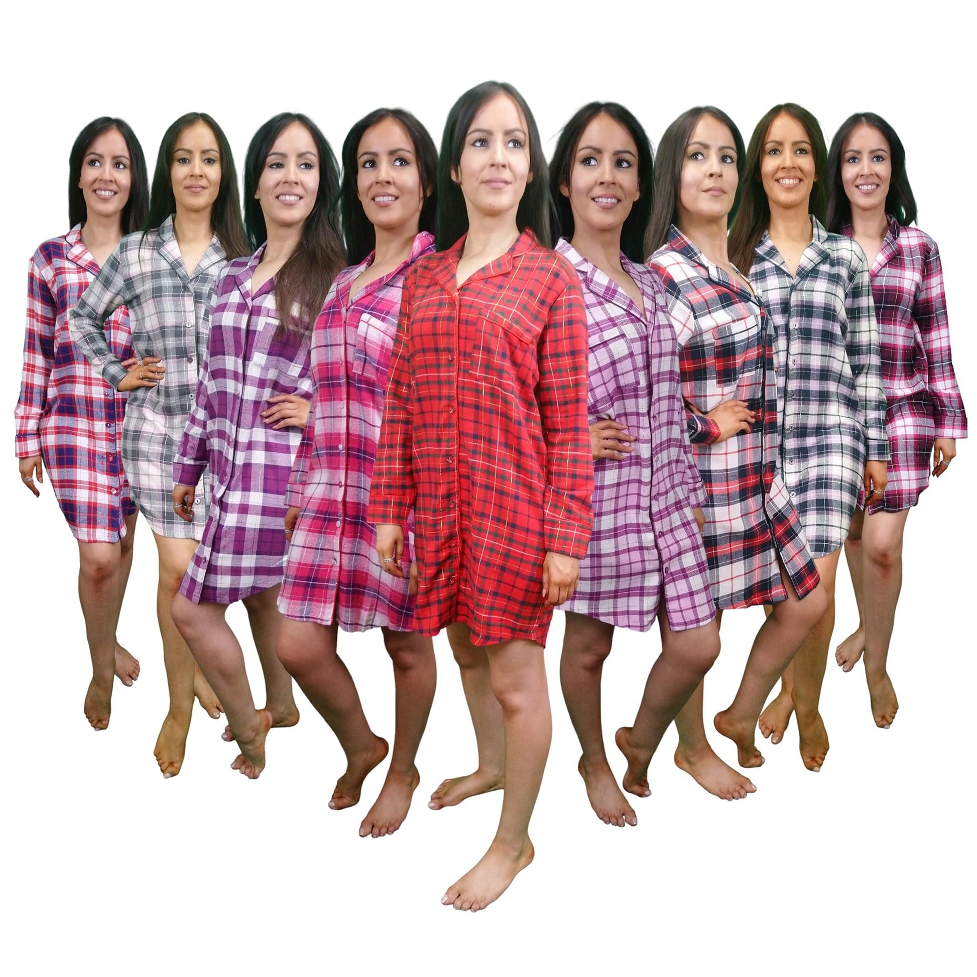 Gaia Women's Check Flannel Nightshirt Sleepwear & Loungewear ASASonline