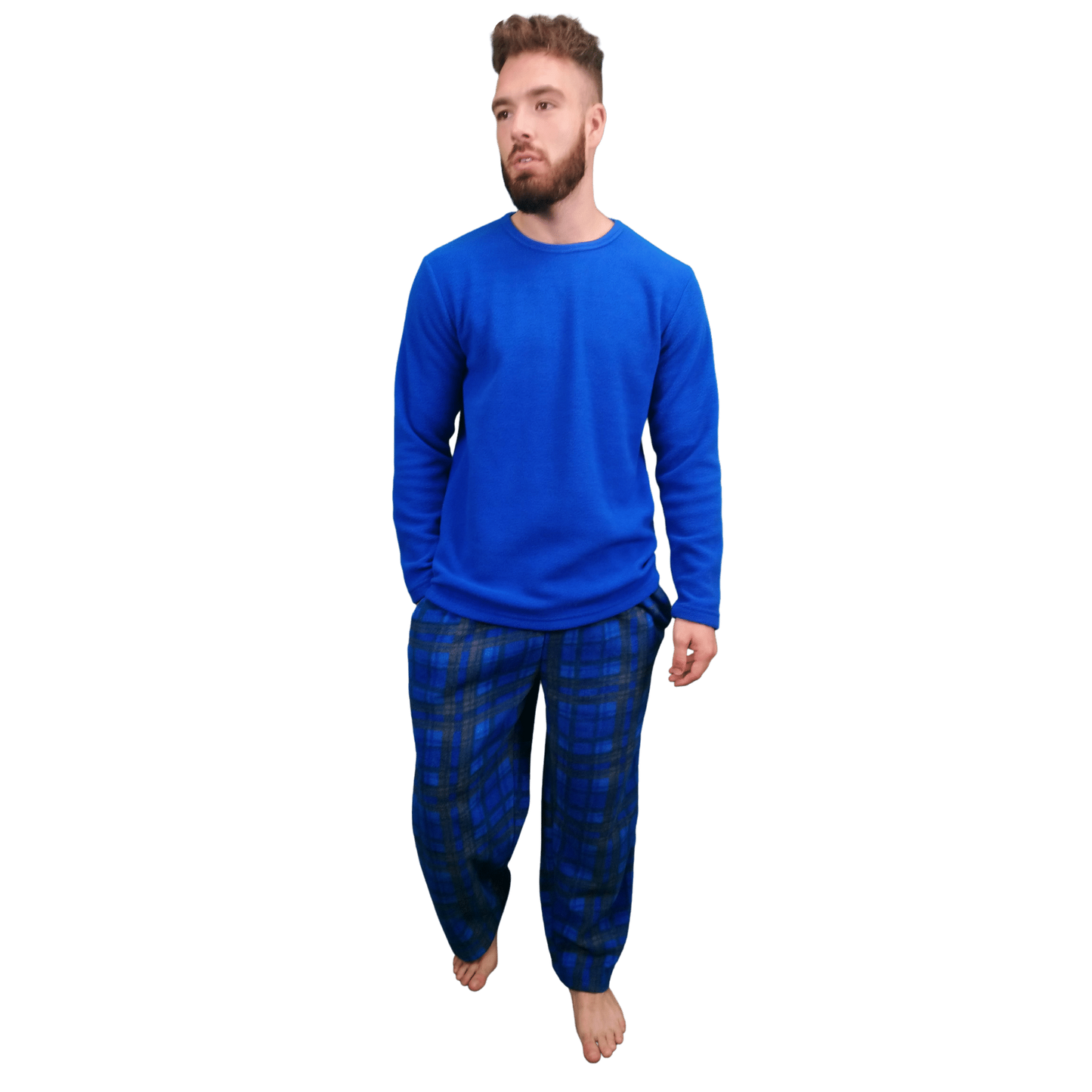 Gunner Fleece Tartan Mens Pyjamas/Loungewear Set Navy Tartan Sleepwear & Loungewear ASASonline