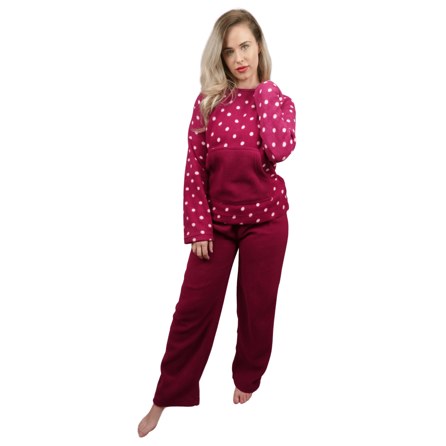 Hestia Fleece Womens Pyjamas/Loungewear Set Berry Sleepwear & Loungewear ASASonline