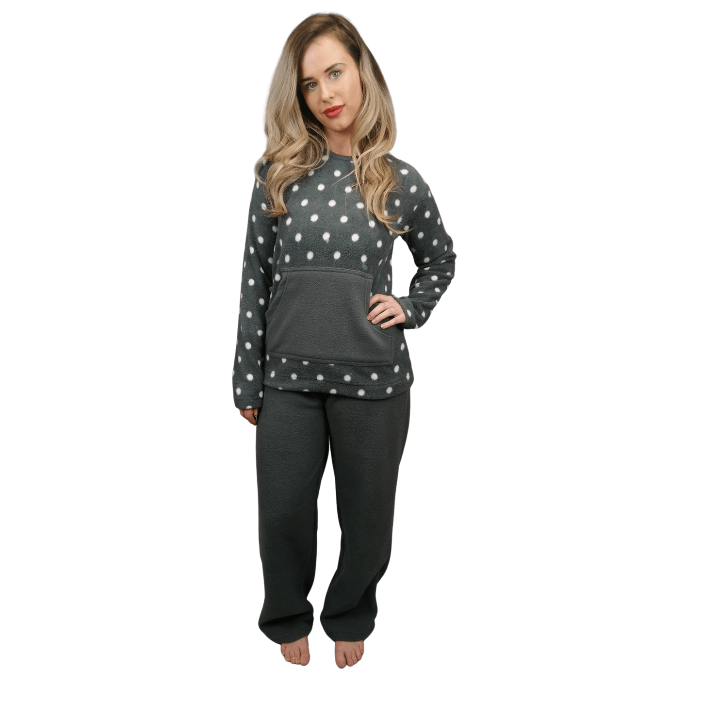 Hestia Fleece Womens Pyjamas/Loungewear Set Dark Grey Sleepwear & Loungewear ASASonline