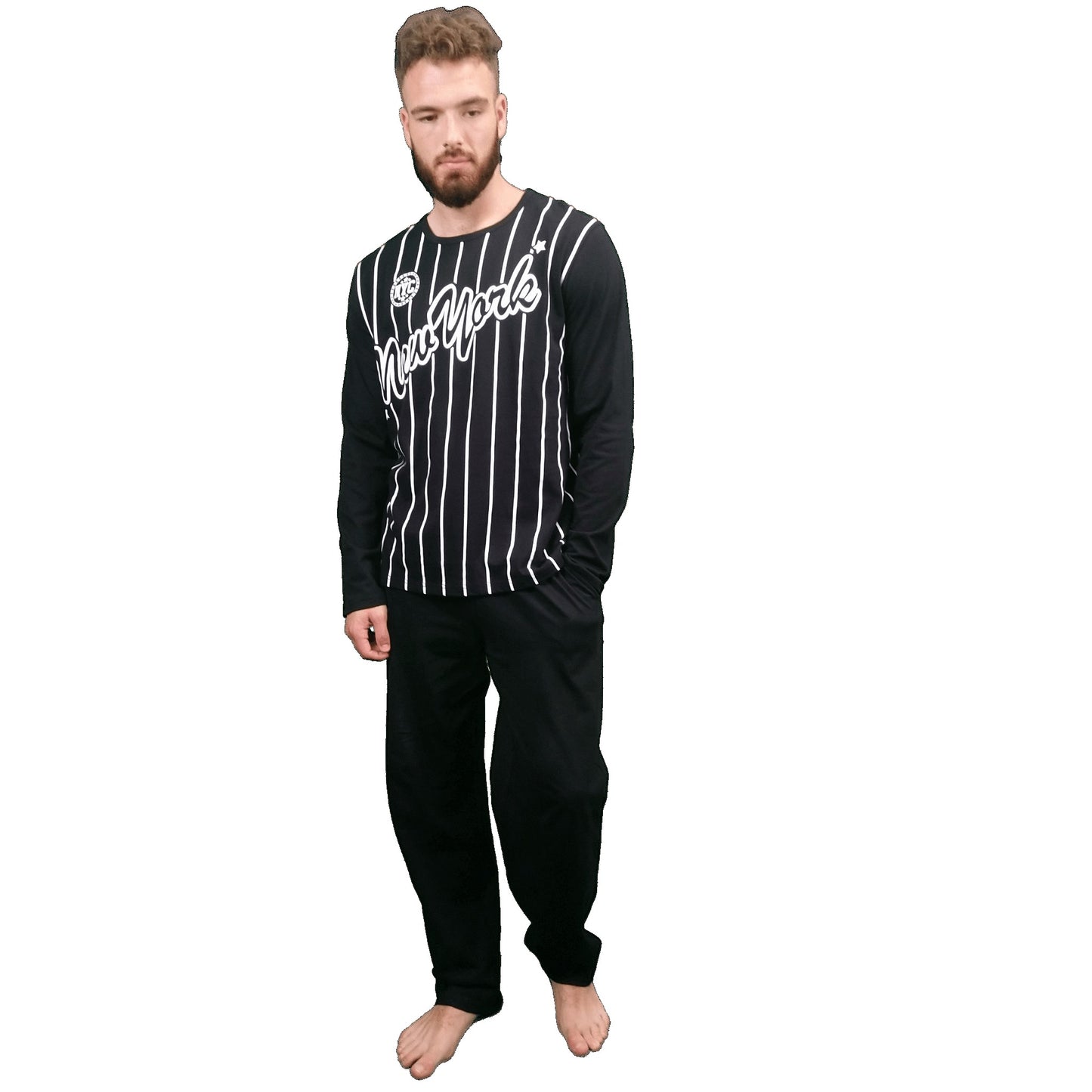 NYC Mens Pyjamas/Loungewear Sets NYC Black White Sleepwear & Loungewear ASASonline